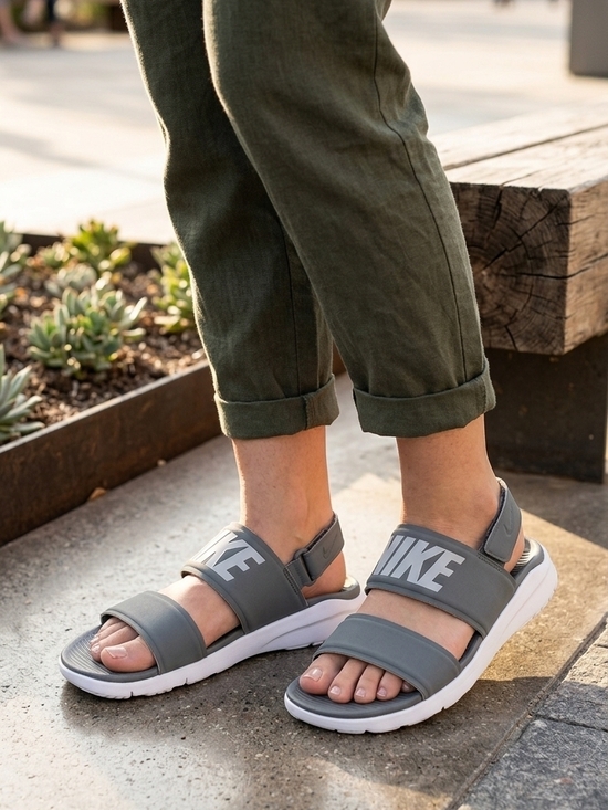 Nike Shoes - Nike Grey Logo Sport Women's Sandals Size 8